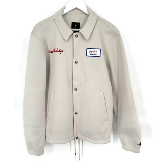Jordan Union Coaches Jacket Light Bone Sz Small - Picture 1 of 11